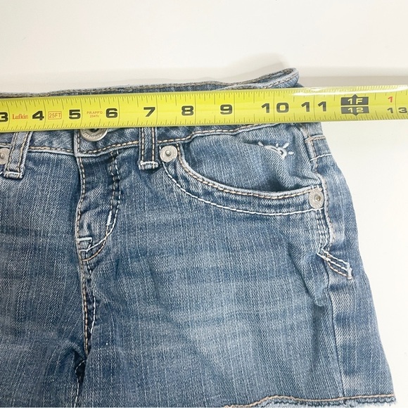 Justice Simply Low Denim Jean Shorts Size 10S Girls Medium Wash 2" Inseam - Picture 4 of 6